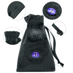 Foam Brain: Black Leatherette Dark Mage Eye Dice Bag